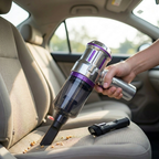 Rovel Cordless Car Vacuum with attachment in use